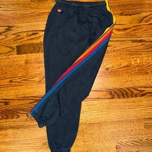Aviator Nation 5 STRIPE SWEATPANTS - NAVY size women’s XS